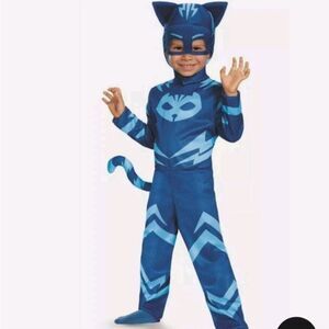 PJ Masks Catboy Costume Boys 3-4 Toddler Suit Mask Tail Blue Halloween Polyester